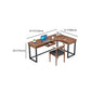 L-Form Solid Pine Writing Table Industrial Home Working Table