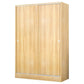 White Wood Double Door Industrial Wardrobe 5 Shelves Cabinet