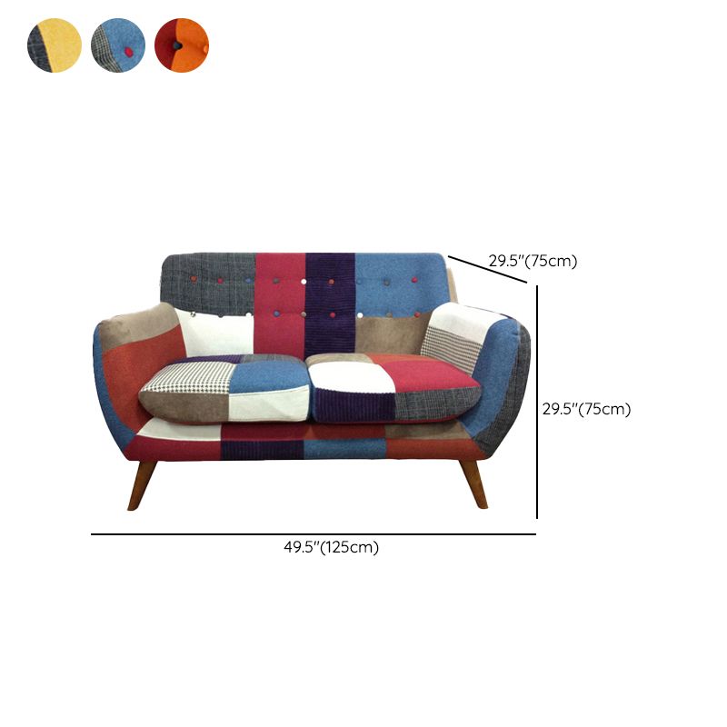 Canapé à bras évasé Coton Caston résistant aux taches pour le salon