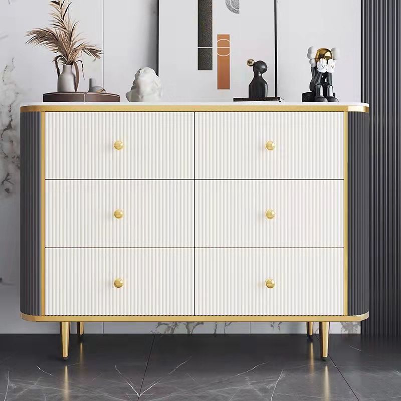 Cuffet da pranzo in stile glam Stone 33 "H buffet latestine con cassetti