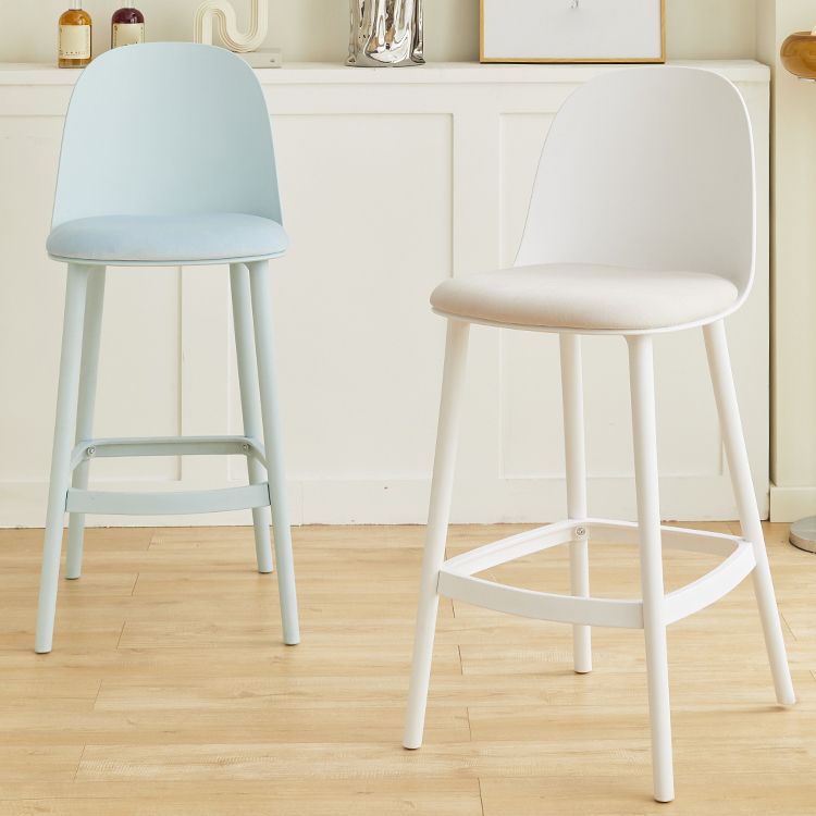 Taburetes de bar de estilo moderno taburetes de barra de plástico de respaldo para el comedor