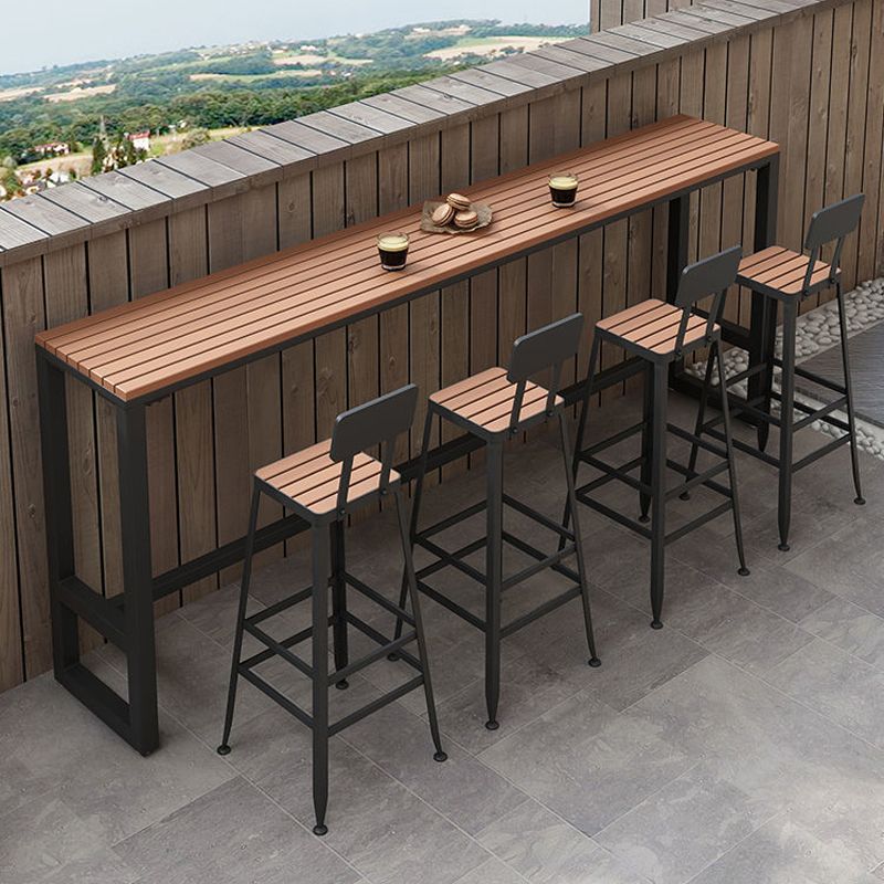 Modern Table Set 1/4/5 Pieces Bar Rectangle Bar Table with Metal High Stools for Kitchen Clearhalo 'Bar Furniture' 'furn' 'furn_home_bar_bar_sets' 'Furniture' 'Home Bars & Bar Sets' 'home_bar_bar_sets' 'Kitchen & Dining Furniture' 1200x1200_6e4c0cbf-be26-445f-afdd-511ff942b8af