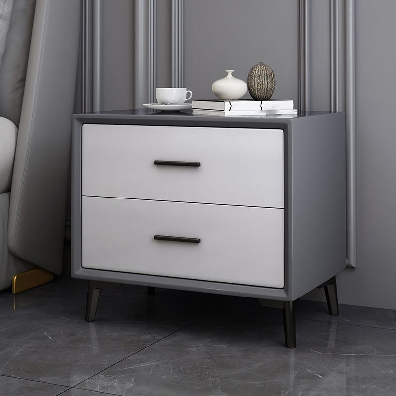 Modern Imitation Wood Nightstand 2-Drawer Storage 18 Inch H Night Table with Legs Clearhalo 'Bedroom Furniture' 'furn' 'furn_night_stand' 'Furniture' 'night_stand' 'Nightstands' 1200x1200_6e4c9638-d60c-40c7-9db6-dcf31ee28696