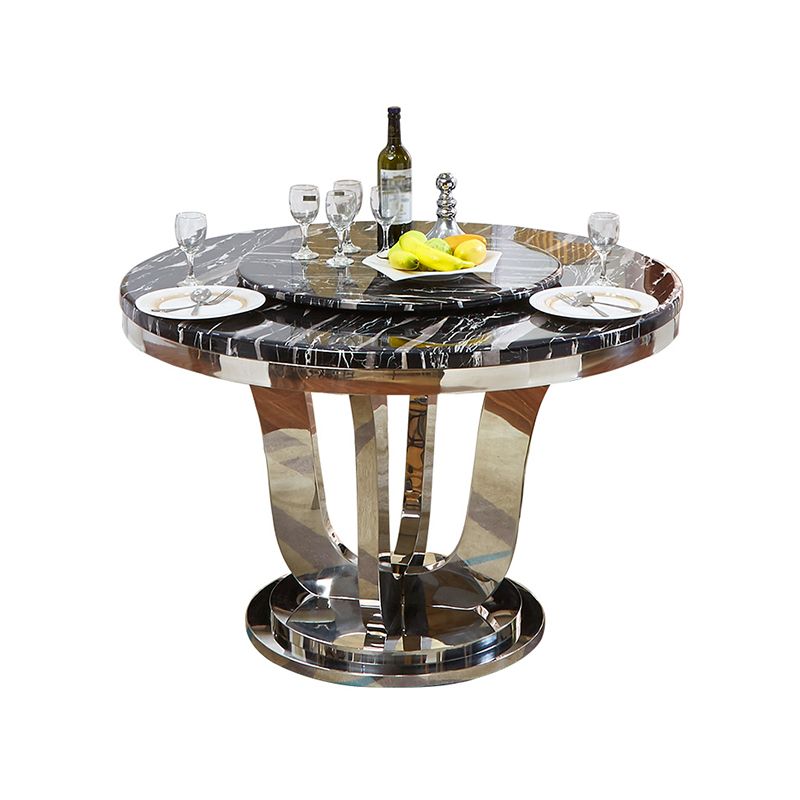 Marble Dining Table Luxury Style Single Pedestal Base Round Table for Dining Room Clearhalo ' dining_table' 'Dining Tables & Seating' 'Dining Tables' 'furn' 'furn_dining_table' 'Furniture' 'furniture_dining_table' 'Kitchen & Dining Furniture' 'kitchen&dining_furn' 'kitchen' 'kitchen_dining_table' 1200x1200_6e4d67f7-f2ba-4bd5-b526-447f8cd9f498