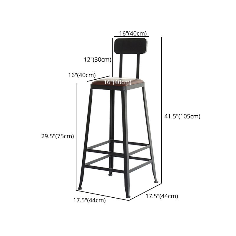 29.53" Industrial Bar and Counter Stool Low Back Stool with 4 Black Legs Clearhalo 'Bar Furniture' 'Bar Stools' 'bar_stools' 'furn' 'furn_bar_stools' 'furniture_bar_stools' 'Kitchen & Dining Furniture' 'kitchen&dining_furn' 'kitchen' 'kitchen_furn' Furniture' 1200x1200_6e4db6df-6e81-4505-9129-3327c78e9b02