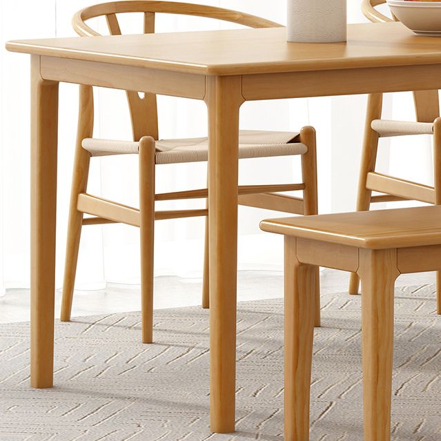 Rectangle Simplicity Dining Table Wood Color Fixed Table of Pinewood Solid Wood Clearhalo ' dining_table' 'Dining Tables & Seating' 'Dining Tables' 'furn' 'furn_dining_table' 'Furniture' 'furniture_dining_table' 'Kitchen & Dining Furniture' 'kitchen&dining_furn' 'kitchen' 'kitchen_dining_table' 1200x1200_6e4e3cdc-f65f-4acc-a7b1-c82c2d6406de