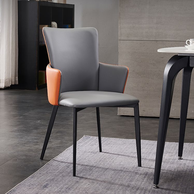 Hôtel contemporain Solid Back Arm Brand en cuir Matte finale de salle à manger