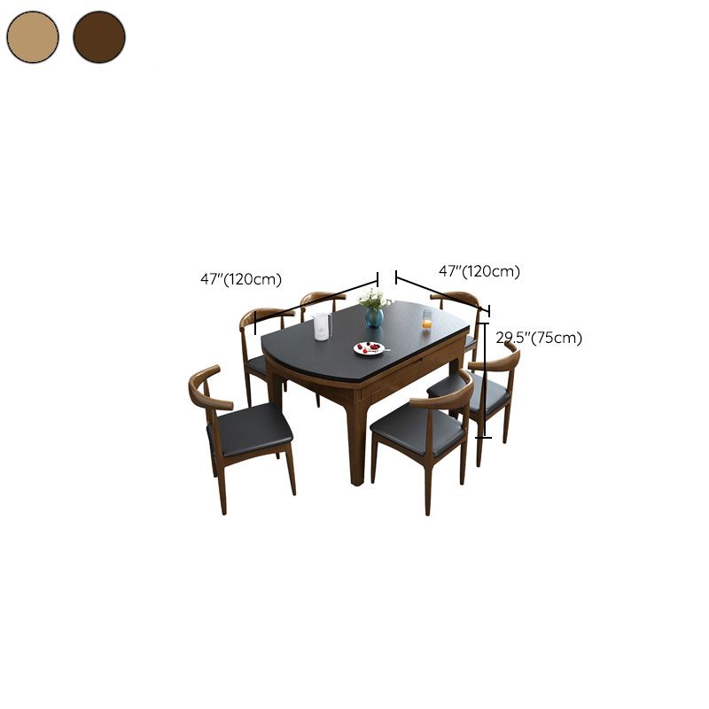 Simplicity Style Dining Site Table Round Stone Furniture with Drop-Leaf Clearhalo 'Dining Tables & Seating' 'Dining Tables' 'dining_table' 'furn' 'furn_dining_table' 'Furniture' 'Kitchen & Dining Furniture' 1200x1200_6e51ad9f-25c9-4a9f-9ad8-8cc09125c479