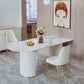 Sintered Stone Fixed Dining Table Luxury Free Form Kitchen Room Clearhalo 'Dining Tables & Seating' 'Dining Tables' 'dining_table' 'furn' 'furn_dining_table' 'Furniture' 'Kitchen & Dining Furniture' 1200x1200_6e537fdb-e50d-4d11-b0e6-c10e6546e290