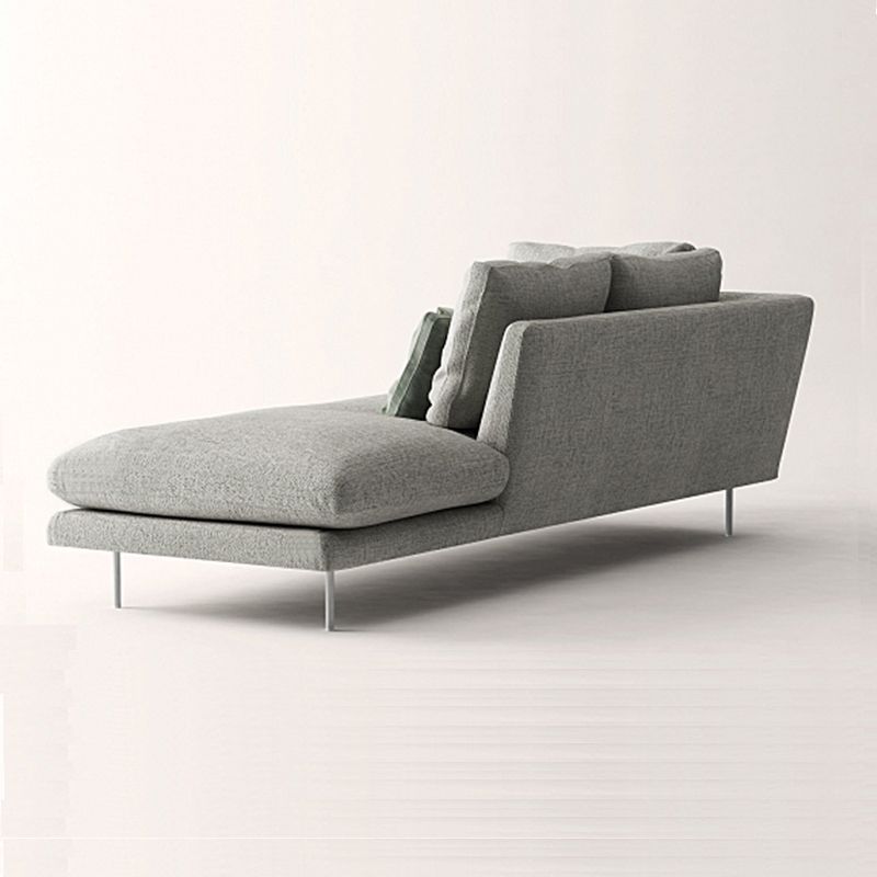 Contemporary Upholstered Cotton Blend Flared Arm Chaise Lounge in Gray Clearhalo 'Chairs & Seating' 'Chaise Lounge' 'chaise_lounge' 'furn' 'furn_chaise_lounge' 'Furniture' 'Living Room Furniture' 1200x1200_6e548828-6222-41dc-aaad-a81ec432ec91