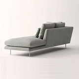 Contemporary Upholstered Cotton Blend Flared Arm Chaise Lounge in Gray Clearhalo 'Chairs & Seating' 'Chaise Lounge' 'chaise_lounge' 'furn' 'furn_chaise_lounge' 'Furniture' 'Living Room Furniture' 1200x1200_6e548828-6222-41dc-aaad-a81ec432ec91