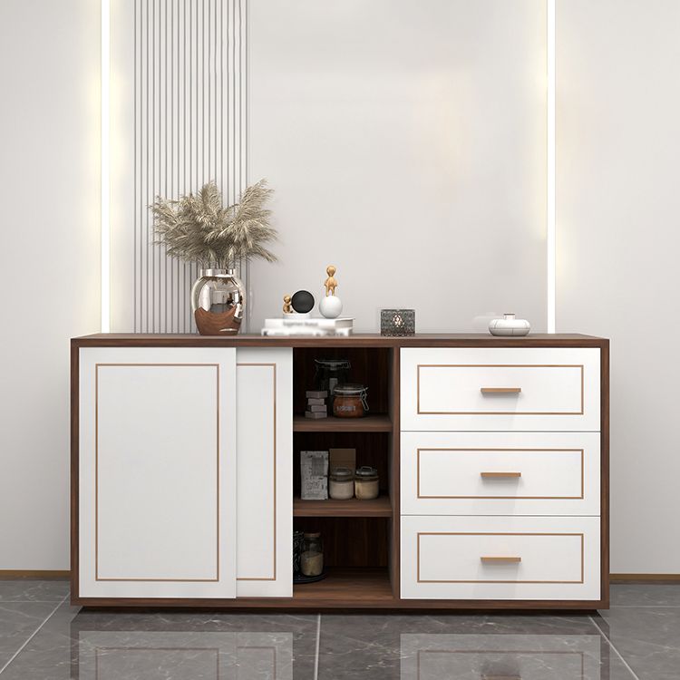 Credenza in legno ingegnerizzato a 3 cassetti ingegnerizzati moderni per soggiorno per soggiorno