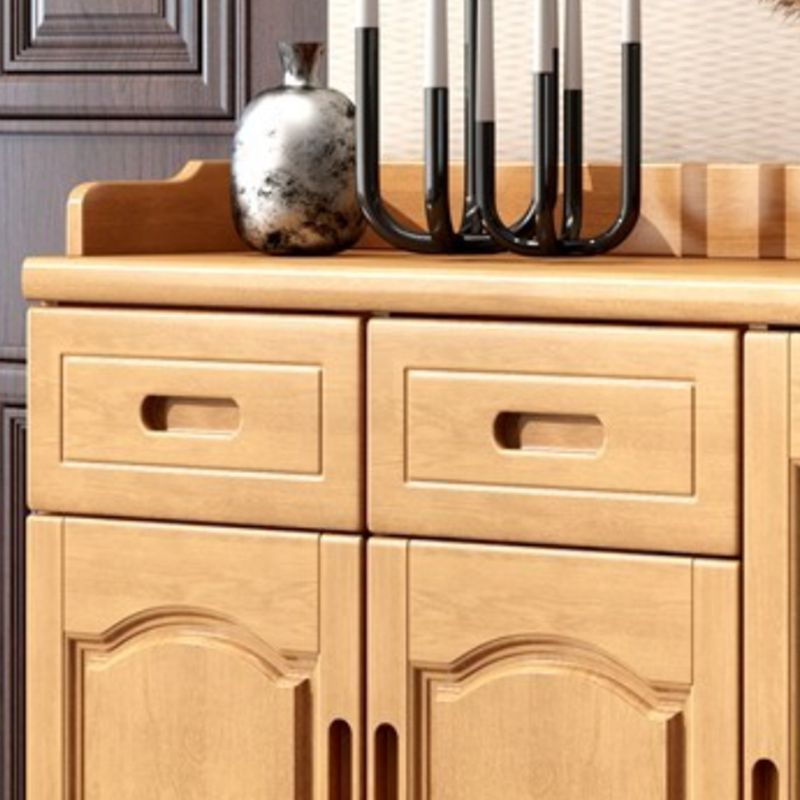 Mid-Century Modern Accent Cabinet with Drawers and Doors in Rubberwood