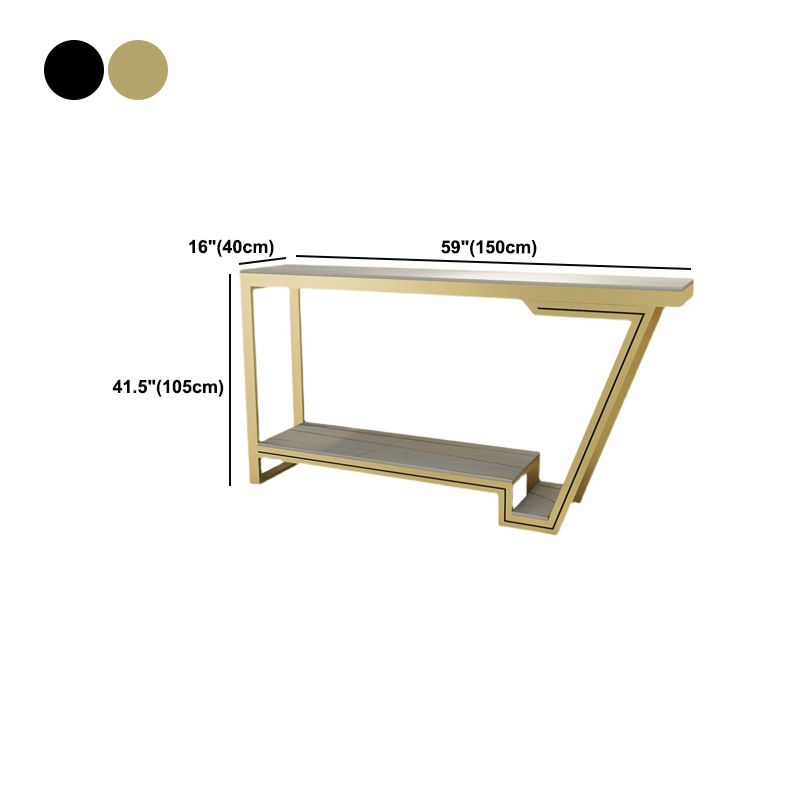 Metal and Slate Rectangular Table Glam Bar Counter Home Bar Table