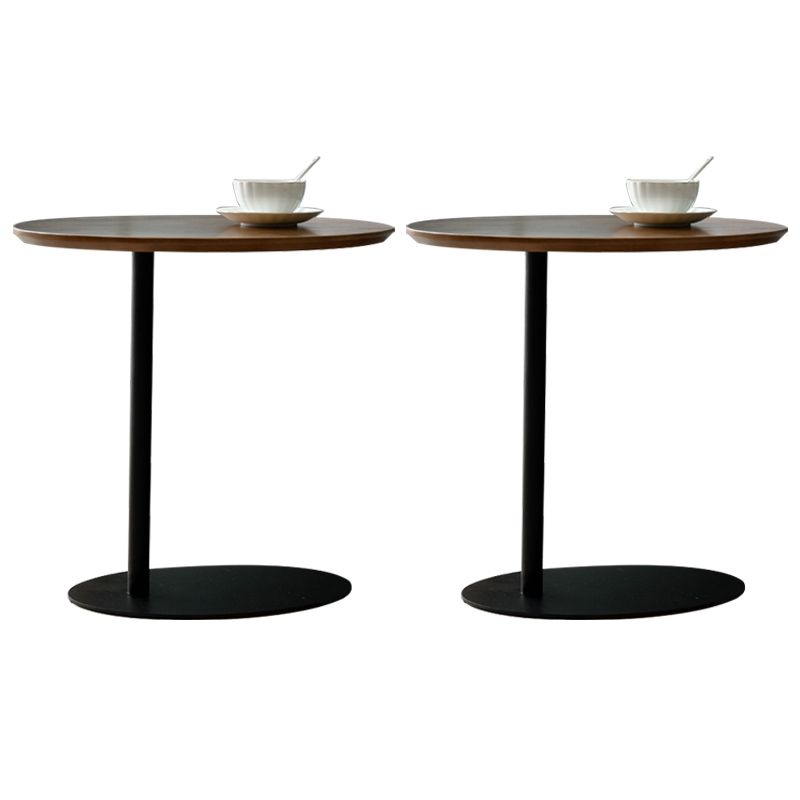 コンテンポラリースタイルのサイドエンドテーブルメタルペデスタルソファサイドアクセントテーブル