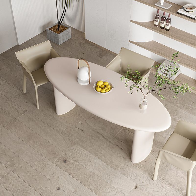 Modern massief hout schrijfde bureau ovaal wit en beige Office Desk Parsons