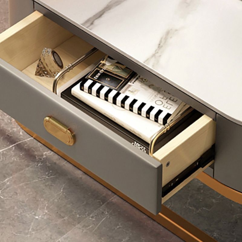 Mesa de centro de 17,72" de alto estilo Glam, mesa de cóctel con estructura metálica y 2 mesas de centro nido