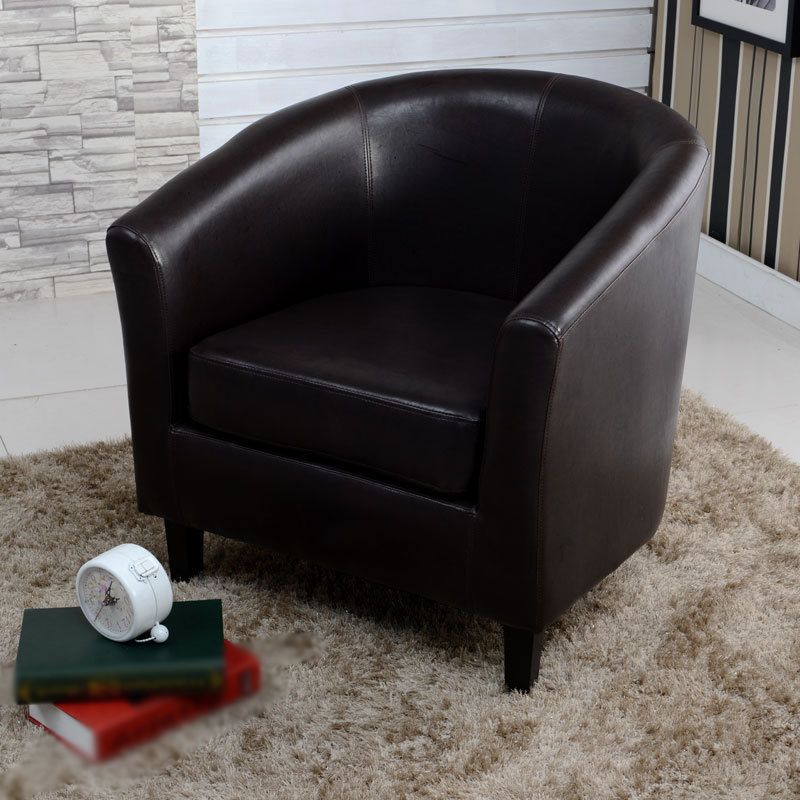 Faux Leather Accent Chair 28.34" L x 28.34" W x 25.59" H Barrel Chair Clearhalo 'Accent Chairs' 'accent_chairs' 'Chairs & Seating' 'furn' 'furn_accent_chairs' 'Furniture' 'Living Room Furniture' 1200x1200_6e5bf62c-dca5-4983-9671-dd1adfef8e50