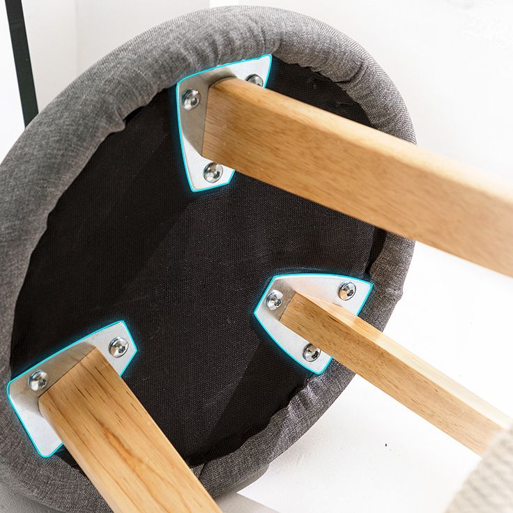 Scandinavia Style Bar-stool Wooden Legs Round Seat with Low Back Barstool Clearhalo 'Bar Furniture' 'Bar Stools' 'bar_stools' 'furn' 'furn_bar_stools' 'furniture_bar_stools' 'Kitchen & Dining Furniture' 'kitchen&dining_furn' 'kitchen' 'kitchen_furn' Furniture' 1200x1200_6e5cb992-7dc2-4825-b795-44023871c94a