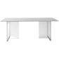Table à manger en pierre Table moderne avec base à double piédestal pour salle à manger