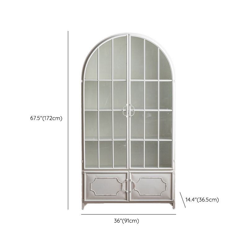 Glass Doors Display Stand Solid Wood Traditional Curio Cabinet