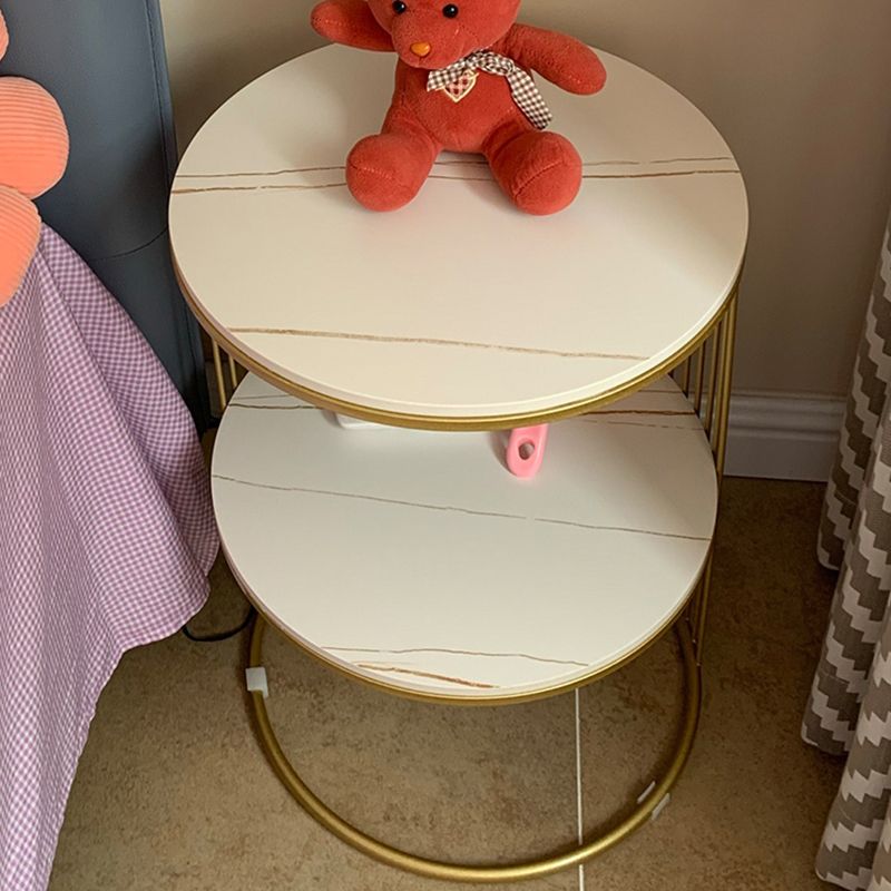 Moderne nachttafel stenen accenttafel nachtkastje met 2 planken voor woonkamer