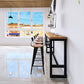 Modern Brown Wood Bar Table with Rectangle Table Top Black Trestle Table - 42" H Clearhalo 'Bar Furniture' 'Bar Tables' 'bar_tables' 'furn' 'furn_bar_tables' 'Furniture' 'furniture_bar_tables' 'Kitchen & Dining Furniture' 1200x1200_6e603932-6b4d-4dc8-8e85-4259e0e2b905