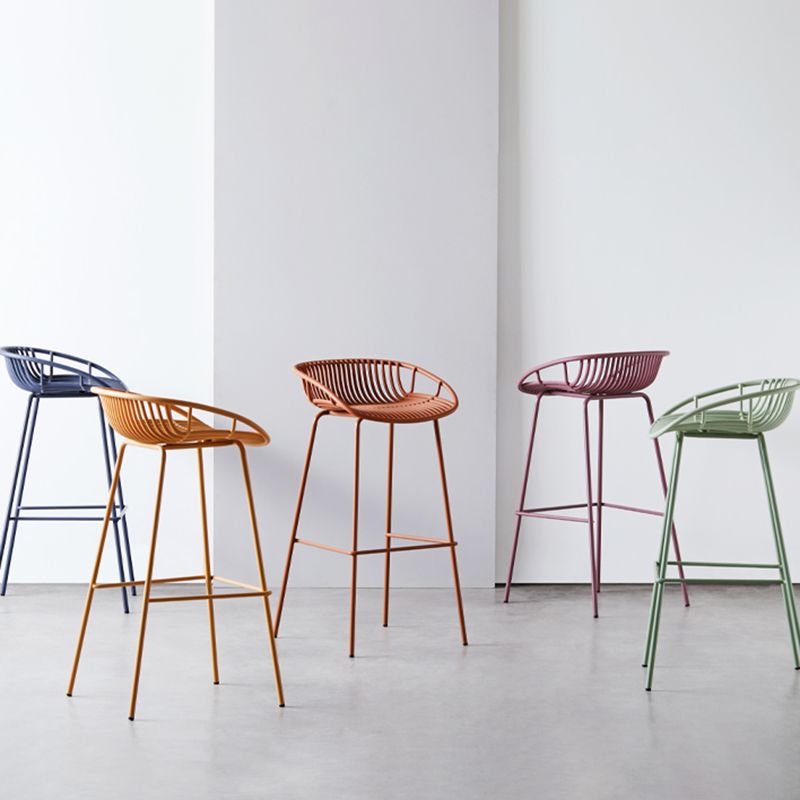 Modern Plastic Seats Barstool Metal 4 Legs Macron Bar Stool for Indoor 1 Piece Clearhalo 'Bar Furniture' 'Bar Stools' 'bar_stools' 'furn' 'furn_bar_stools' 'furniture_bar_stools' 'Kitchen & Dining Furniture' 'kitchen&dining_furn' 'kitchen' 'kitchen_furn' Furniture' 1200x1200_6e60bef2-a6f8-40f4-9643-83c1474ae6e0