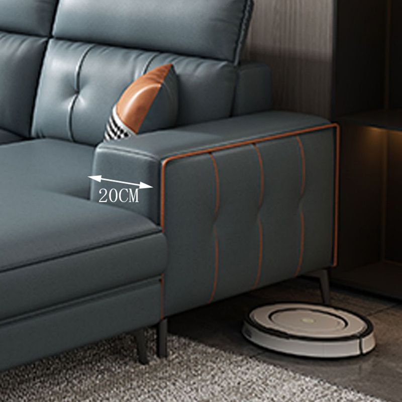 Modern 5-seat Faux Leather Sectional Square Arm Sectional with 4 Pillows Clearhalo 'furn' 'furn_sectionals' 'Furniture' 'Living Room Furniture' 'Sectionals' 1200x1200_6e632afa-35c1-4c70-9710-66a1cdeb701d