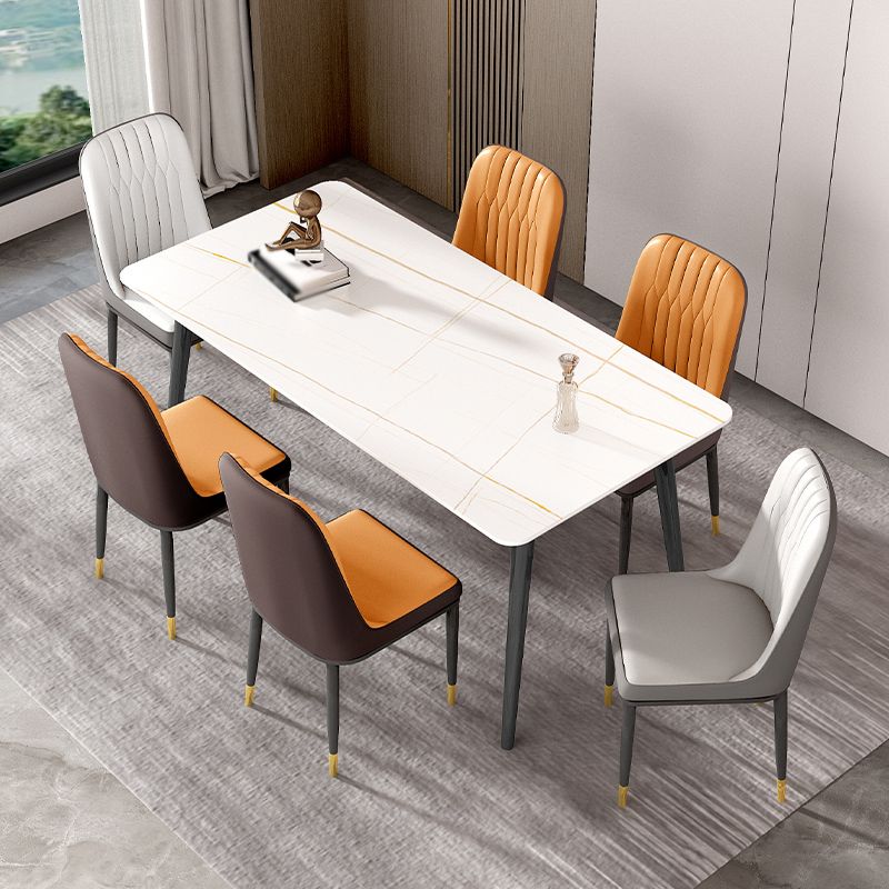 Contemporary 1/4/5/7 Pieces Dining Table and Chairs Rectangle Dining Table Set Clearhalo 'Dining Room Sets' 'Dining Tables & Seating' 'dining_room_set' 'furn' 'furn_dining_room_set' 'Furniture' 'furniture_dining_room_set' 'Kitchen & Dining Furniture' 'kitchen&dining_furn' 'kitchen' 1200x1200_6e6619a3-e644-4477-a41a-1dcfa304c5c1