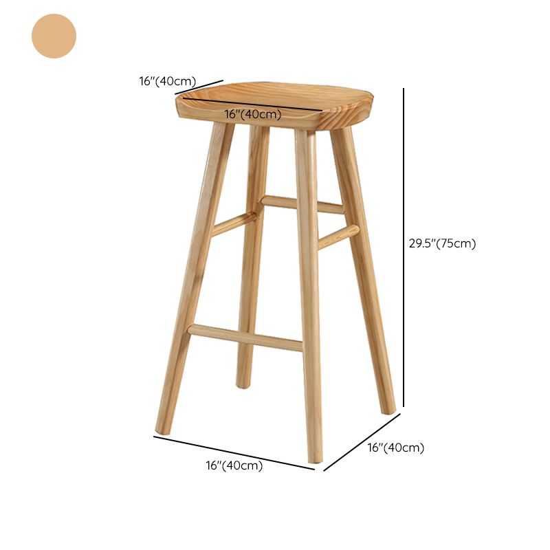 Zeitgenössischer Tresenhocker aus massivem Holz, Eimer, Wohnzimmer-Barhocker