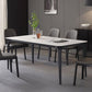 Modern Rectangle Dining Table Stone Top Table with Stainless Steel 4 Legs Clearhalo 'Dining Tables & Seating' 'Dining Tables' 'dining_table' 'furn' 'furn_dining_table' 'Furniture' 'furniture_dining_table' 'Kitchen & Dining Furniture' 1200x1200_6e6ac33d-fb66-4dba-a396-93ab1414ac41