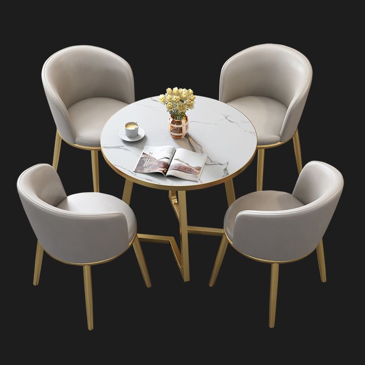 5 Piece Round Shape Wood Top Dining Room Chair and Table Set Clearhalo 'Dining Room Sets' 'Dining Tables & Seating' 'dining_room_set' 'furn' 'furn_dining_room_set' 'Furniture' 'Kitchen & Dining Furniture' 1200x1200_6e6ae342-960e-4125-a15f-3465b092a00a