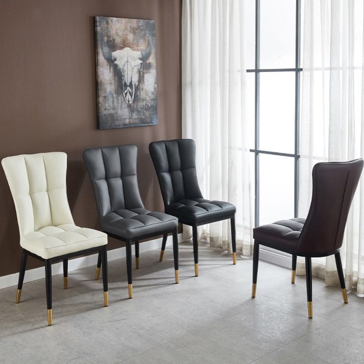Glam Style Wingback Side Chair Upholstered Armless Dining Chairs for Home Clearhalo ' kitchen&dining_furn' 'Dining Chairs' 'Dining Tables & Seating' 'dining_chair' 'furn' 'furn_dining_chair' 'Furniture' 'furniture_dining_chair' 'Kitchen & Dining Furniture' 'kitchen' 1200x1200_6e6df859-1e76-49bb-b4fb-7b7ae120dfff