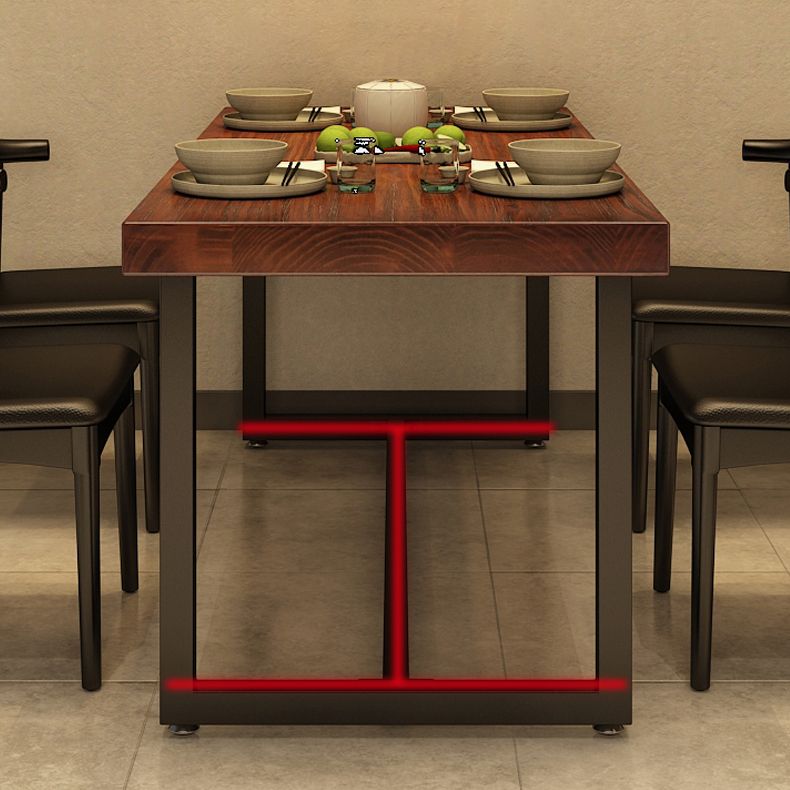 Industrial Style Rectangular Solid Wood Dining Table for Dining Room and Barbecue Shop