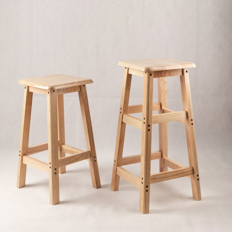 Contemporary Backless Square Seat Indoor Solid Wood Bar Stool Clearhalo 'Bar Furniture' 'Bar Stools' 'bar_stools' 'furn' 'furn_bar_stools' 'Furniture' 'Kitchen & Dining Furniture' 1200x1200_6e6f61ad-9177-449a-bb15-dbfa3b850fba