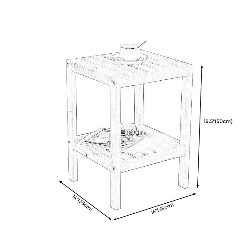 Modern Style Pine with Storage Rack Black/different/wood Color Square Side Table