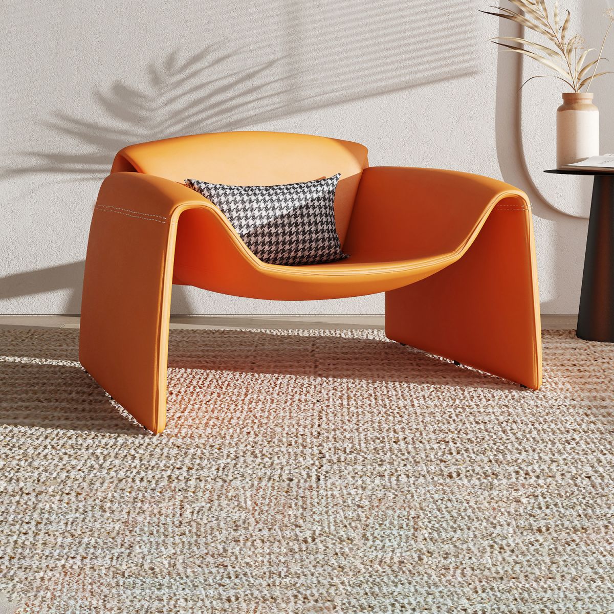 38.18" Wide Faux Leather Armchair Upholstered Pillow Back Accent Chair Clearhalo 'Accent Chairs' 'accent_chairs' 'Chairs & Seating' 'furn' 'furn_accent_chairs' 'Furniture' 'Living Room Furniture' 1200x1200_6e6fac00-4f9a-4d3d-b851-6aeaf59b9c98