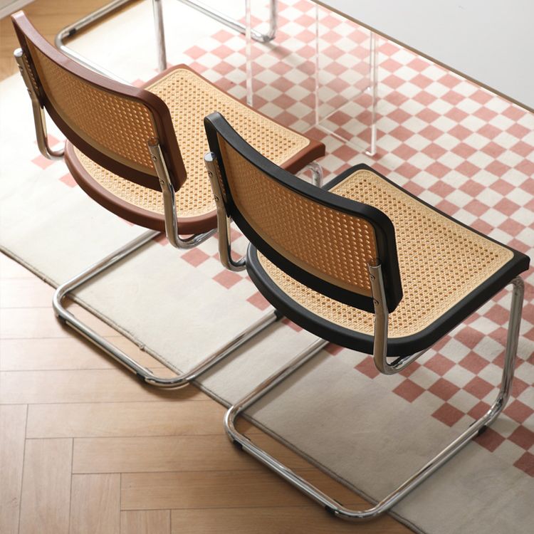 Contemporary Style Open Back Plastic Metal Base Dining Side Chair for Home Clearhalo 'Dining Chairs' 'Dining Tables & Seating' 'dining_chair' 'furn' 'furn_dining_chair' 'Furniture' 'Kitchen & Dining Furniture' 1200x1200_6e70e194-8782-4f98-b928-f2452d219a49