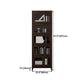 Espresso Shelf Bookcase Modern & Contemporary Bookshelf with Doors for Study Room