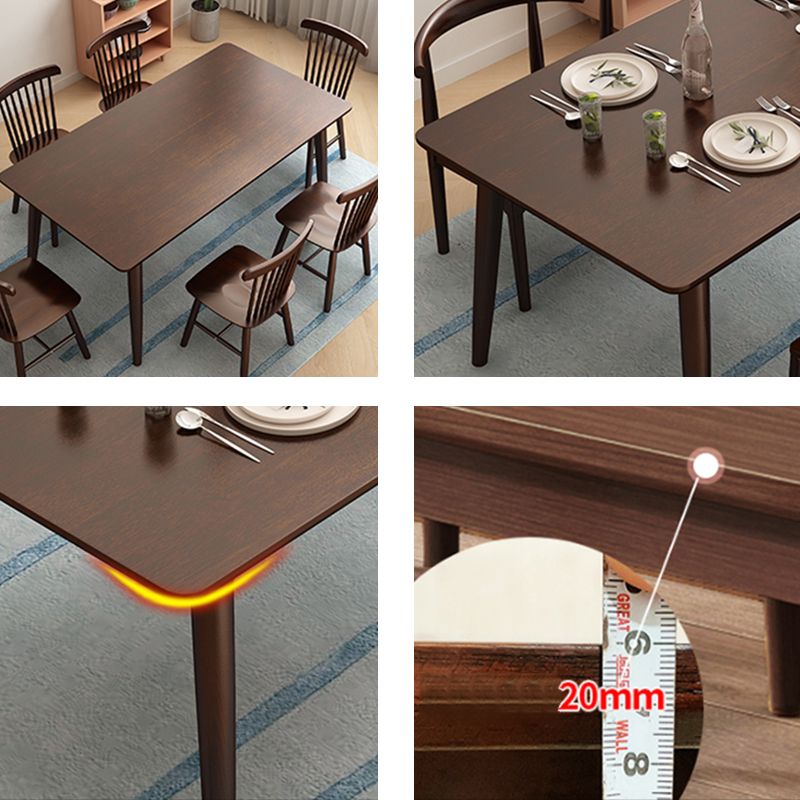 Rectangle Modern Dining Table Brown Fixed Table with Rubberwood Solid Wood Clearhalo ' dining_table' 'Dining Tables & Seating' 'Dining Tables' 'furn' 'furn_dining_table' 'Furniture' 'furniture_dining_table' 'Kitchen & Dining Furniture' 'kitchen&dining_furn' 'kitchen' 'kitchen_dining_table' 1200x1200_6e72c5ba-f9e8-4864-a5ef-c6884121b3d9