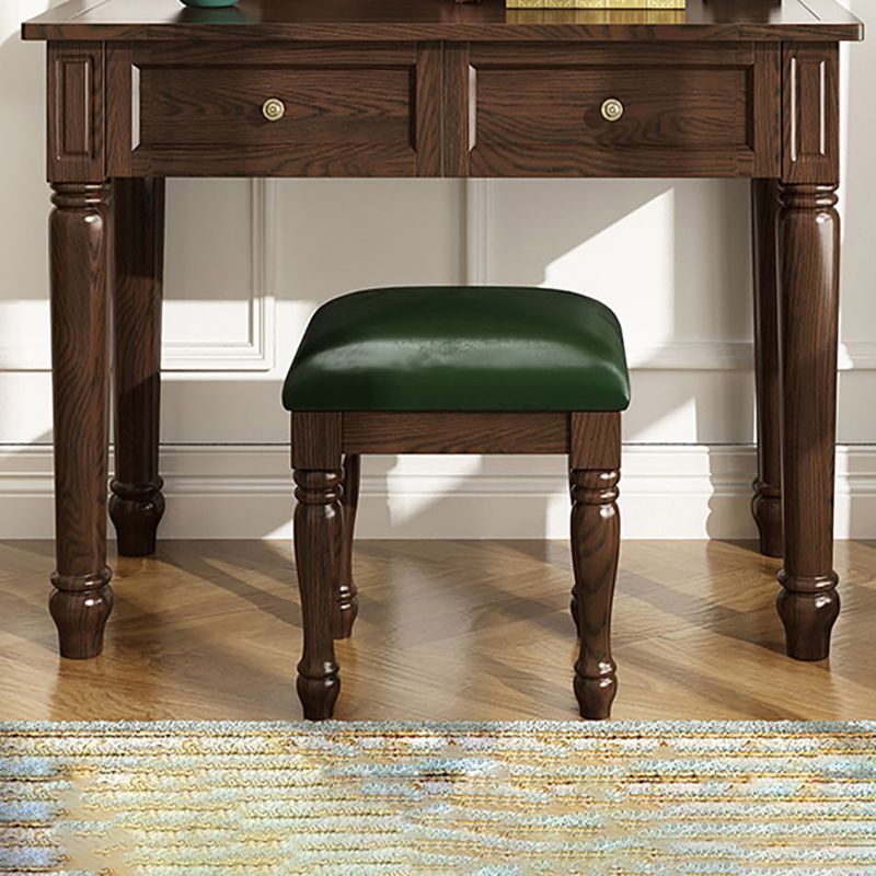 18.50" Wide Solid Wood Vanity Set with Mirror and Drawer Traditional Make-up Vanity