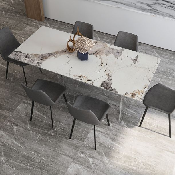 Acrylic Contemporary Rectangular Table Sintered Stone Table for Dining Room Clearhalo ' dining_table' 'Dining Tables & Seating' 'Dining Tables' 'furn' 'furn_dining_table' 'Furniture' 'furniture_dining_table' 'Kitchen & Dining Furniture' 'kitchen&dining_furn' 'kitchen' 'kitchen_dining_table' 1200x1200_6e759418-fe2e-42b2-bcb4-11c863be8b0e