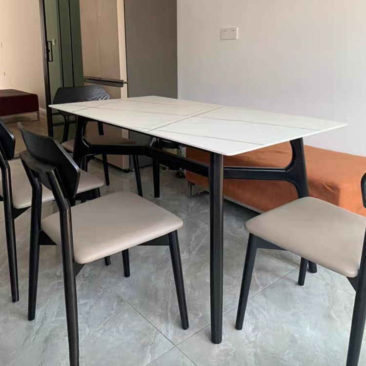 Sintered Stone White Dining Table Minimalist Trestle Base Table for Dining Room Clearhalo ' dining_table' 'Dining Tables & Seating' 'Dining Tables' 'furn' 'furn_dining_table' 'Furniture' 'furniture_dining_table' 'Kitchen & Dining Furniture' 'kitchen&dining_furn' 'kitchen' 'kitchen_dining_table' 1200x1200_6e767c61-a9f4-4bb8-9da2-0949711d6418