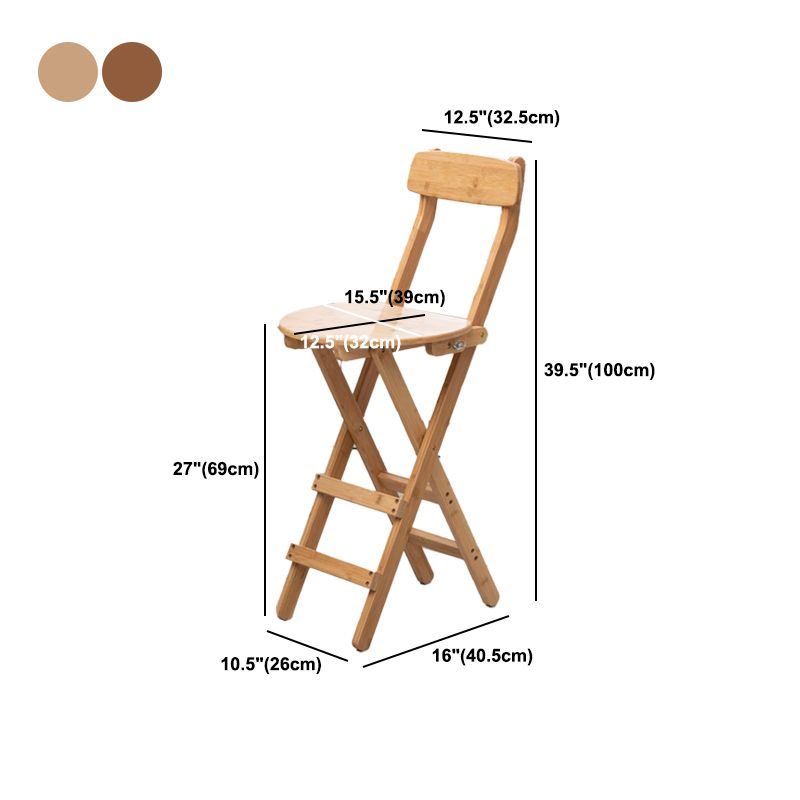 Contemporary Home Folding Stool Matte Finish Bamboo Barstool Clearhalo 'Bar Furniture' 'Bar Stools' 'bar_stools' 'furn' 'furn_bar_stools' 'Furniture' 'Kitchen & Dining Furniture' 1200x1200_6e7789f5-0e56-4982-92d3-3e0d5f327605