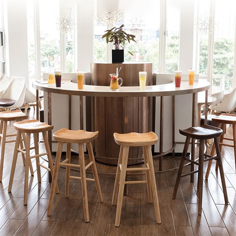 Industrial Wood Simple Barstool Indoor Tall Stool with Contoured Seat Clearhalo 'Bar Furniture' 'Bar Stools' 'bar_stools' 'furn' 'furn_bar_stools' 'furniture_bar_stools' 'Kitchen & Dining Furniture' 'kitchen&dining_furn' 'kitchen' 'kitchen_furn' Furniture' 1200x1200_6e7932ca-c698-47fe-9c2a-9b51fcd0a9f6