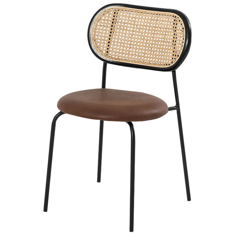 Contemporary Armless Chair Matte Finish Leather Curved Open Back Chair for Patio Clearhalo ' kitchen&dining_furn' 'Dining Chairs' 'Dining Tables & Seating' 'dining_chair' 'furn' 'furn_dining_chair' 'Furniture' 'furniture_dining_chair' 'Kitchen & Dining Furniture' 'kitchen' 1200x1200_6e797259-8994-44cf-8f32-072c548af837