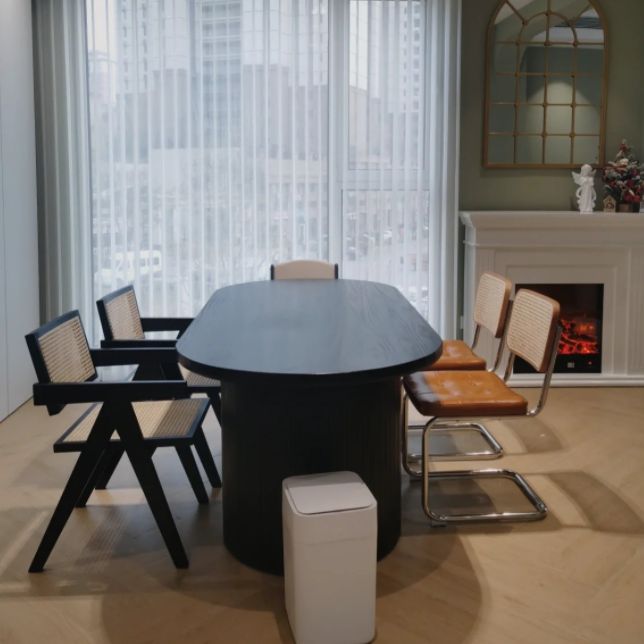 Solid Wood Contemporary Oval Table Black Wood Top Table for Dining Room Clearhalo ' dining_table' 'Dining Tables & Seating' 'Dining Tables' 'furn' 'furn_dining_table' 'Furniture' 'furniture_dining_table' 'Kitchen & Dining Furniture' 'kitchen&dining_furn' 'kitchen' 'kitchen_dining_table' 1200x1200_6e7b08f5-4692-4f4a-852c-5204bdba67eb