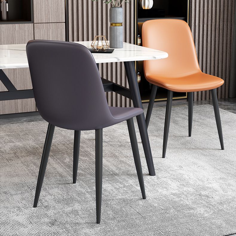 Modern Leather Meeting Room Side Chair Solid Back Matte Finish Dining Chair Clearhalo ' kitchen&dining_furn' 'Dining Chairs' 'Dining Tables & Seating' 'dining_chair' 'Furniture' 'furniture_dining_chair' 'Kitchen & Dining Furniture' 'kitchen' 1200x1200_6e7b8d2f-0476-4796-8e91-38182e4607c5