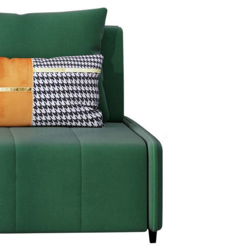 Faux Ledersofa Bett mit Aufbewahrung modernes dunkelgrünes Sofa mit Kissen
